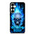 BIKER SKULL FLAMING BLUE Samsung Galaxy S25 Plus Case Cover