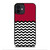 COLOR BLOCK DARK RED CHEVRON iPhone 12 Mini Case Cover