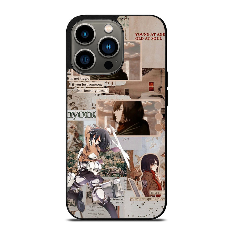 ATTACK ON TITAN MIKASA ACKERMAN COLLAGE iPhone 13 Pro Case Cover