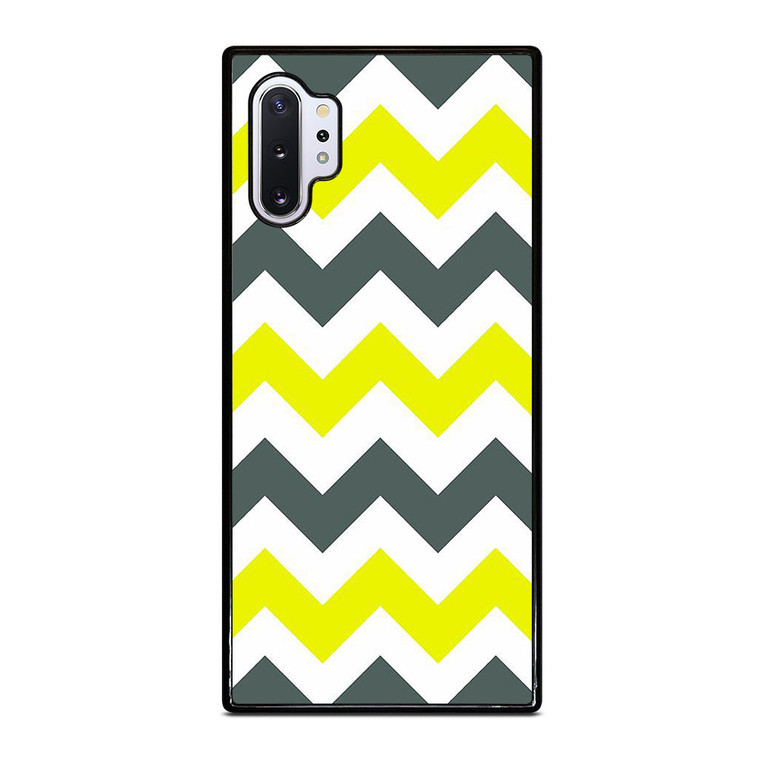 CHEVRON PATTERN YELLOW AND GREY Samsung Galaxy Note 10 Plus Case Cover