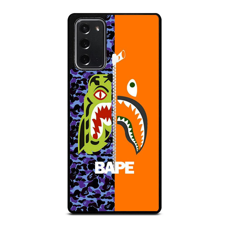 BAPE CAMO SHARK ZIPPER Samsung Galaxy Note 20 Case Cover
