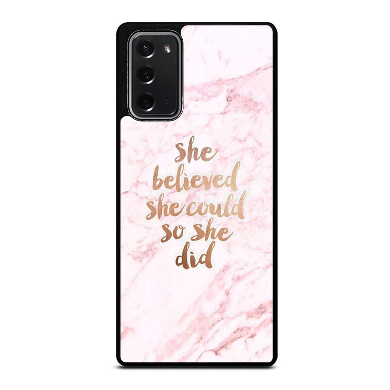 BELIEVE IN YOURSELF MARBLE Samsung Galaxy Note 20 Case Cover