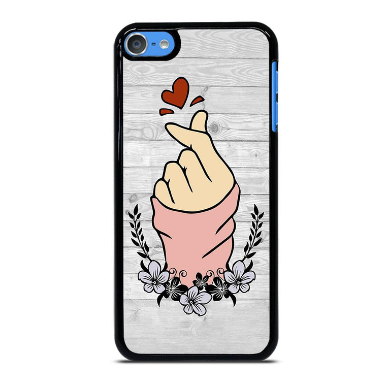 WOODEN CUTE HEART FINGER iPod Touch 7 Case Cover