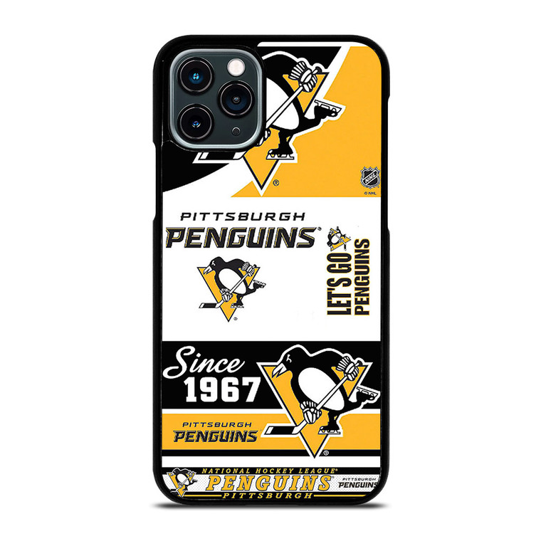 PITTSBURGH PENGUINS LOGO COLLAGE iPhone 11 Pro Case Cover