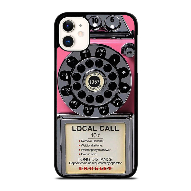 VINTAGE RETRO PAYPHONE PINK iPhone 11 Case Cover
