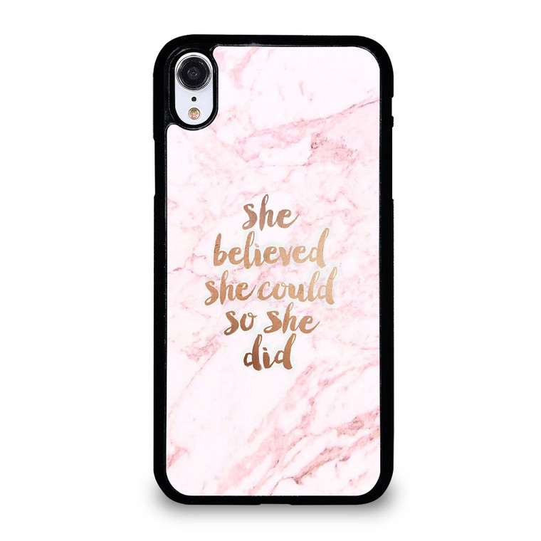 BELIEVE IN YOURSELF MARBLE iPhone XR Case Cover