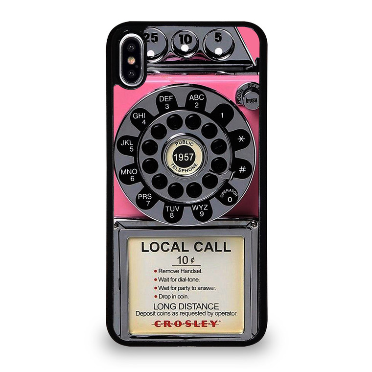 VINTAGE RETRO PAYPHONE PINK iPhone XS Max Case Cover