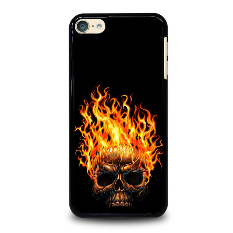BIKER SKULL FLAMING iPod Touch 6 Case Cover