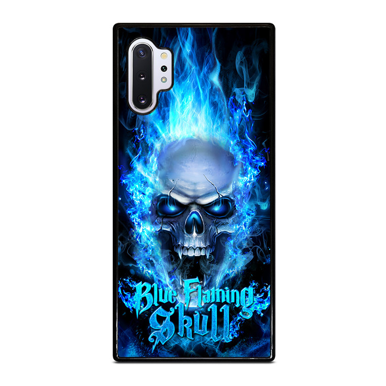 BIKER SKULL FLAMING BLUE Samsung Galaxy Note 10 Plus Case Cover