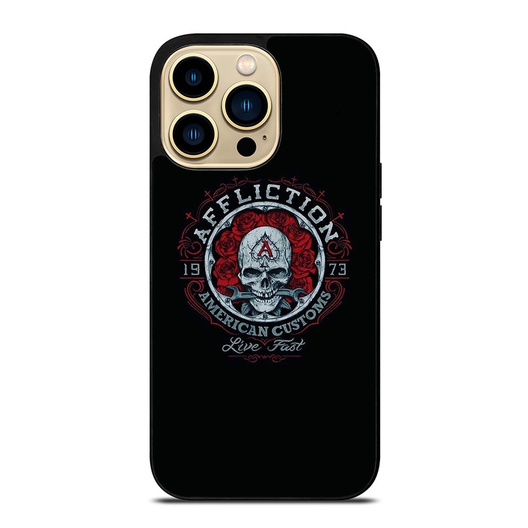 AFFLICTION SKULL ROSE iPhone 14 Pro Max Case Cover