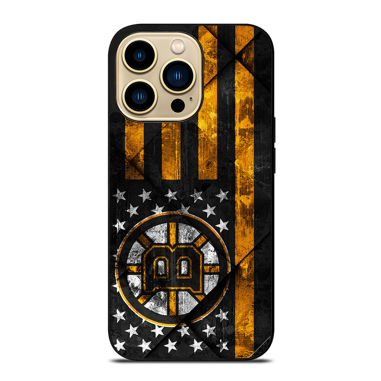 BOSTON BRUINS BLACK AND GOLD iPhone 14 Pro Max Case Cover