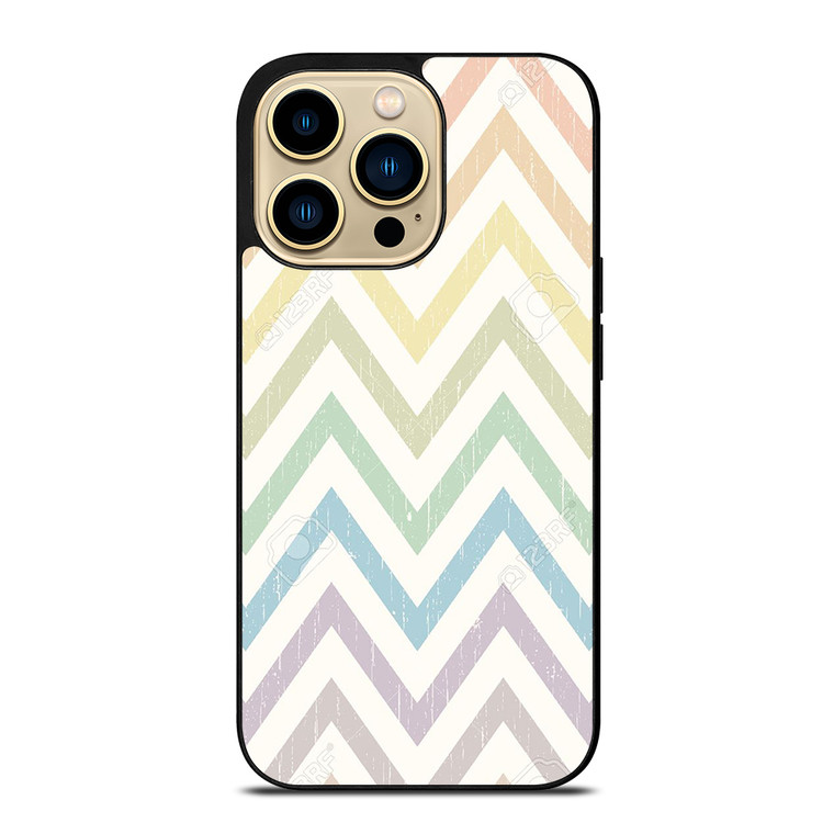 CHEVRON PATTERN RAINBOW COLOR iPhone 14 Pro Max Case Cover