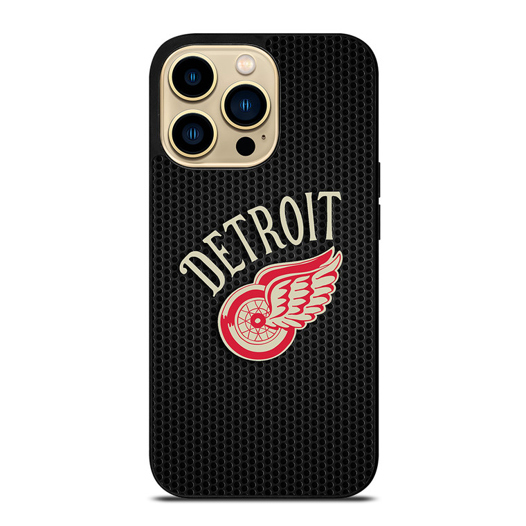 DETROIT RED WINGS METAL LOGO iPhone 14 Pro Max Case Cover
