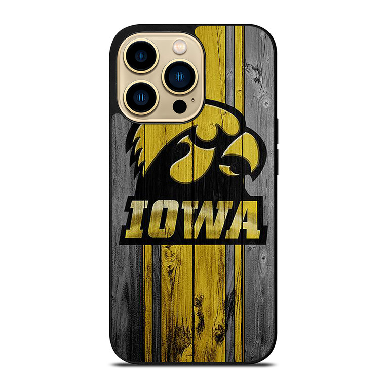 IOWA HAWKEYES WOODEN iPhone 14 Pro Max Case Cover