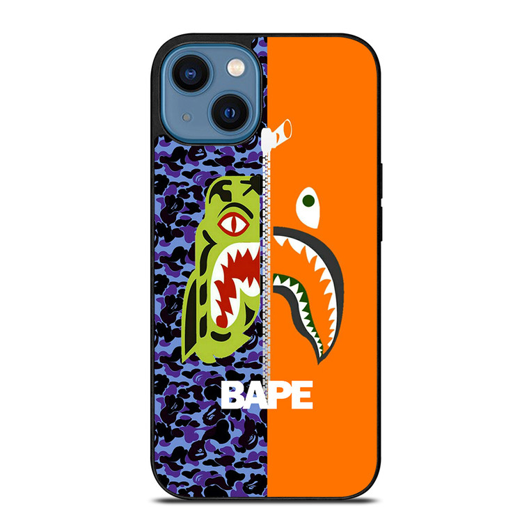 BAPE CAMO SHARK ZIPPER iPhone 14 Case Cover