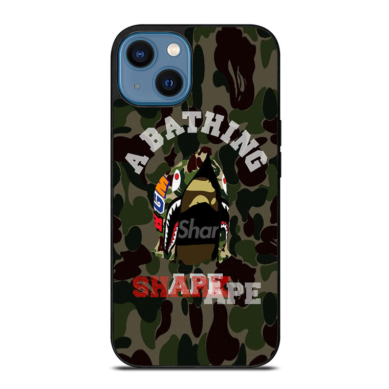 BAPE SHARK CAMO iPhone 14 Case Cover