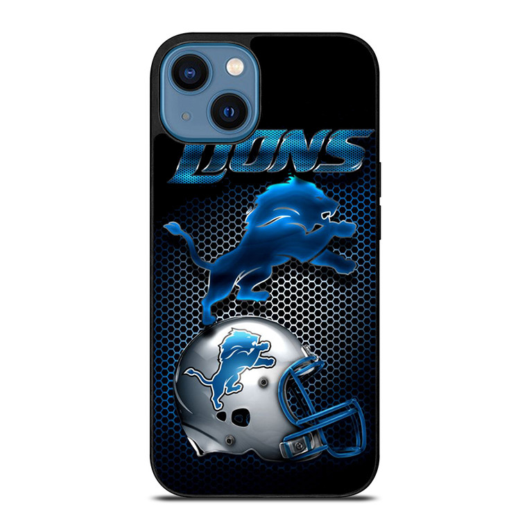 DETROIT LIONS METAL iPhone 14 Case Cover