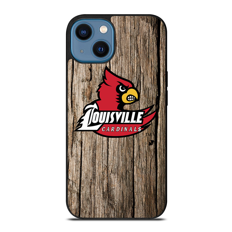 LOUISVILLE CARDINALS WOODEN iPhone 14 Case Cover