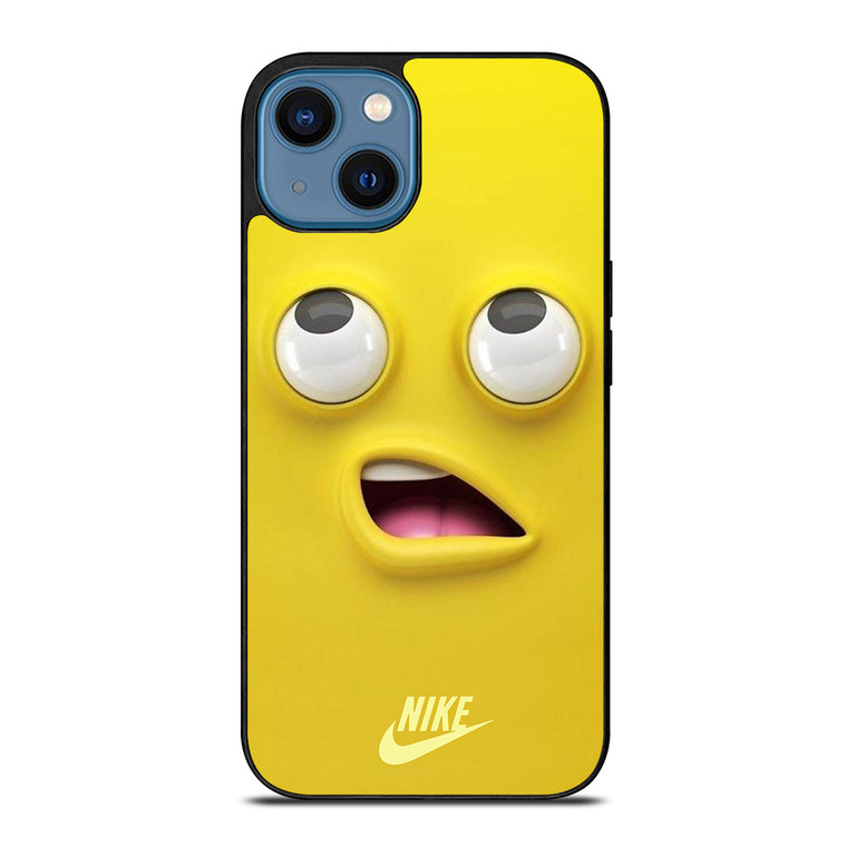 NIKE YELLOW SMILE EMOTICON iPhone 14 Case Cover