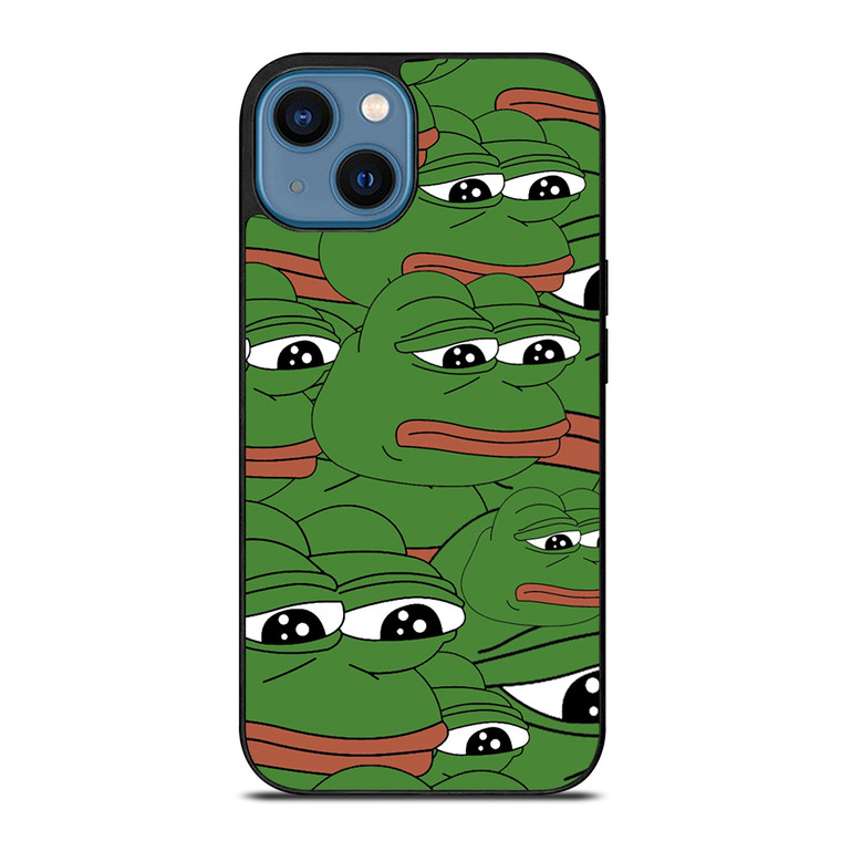PEPE THE SMUG FROG PATTERN iPhone 14 Case Cover PEPE THE SMUG FROG PATTERN iPhone 14 Case Cover