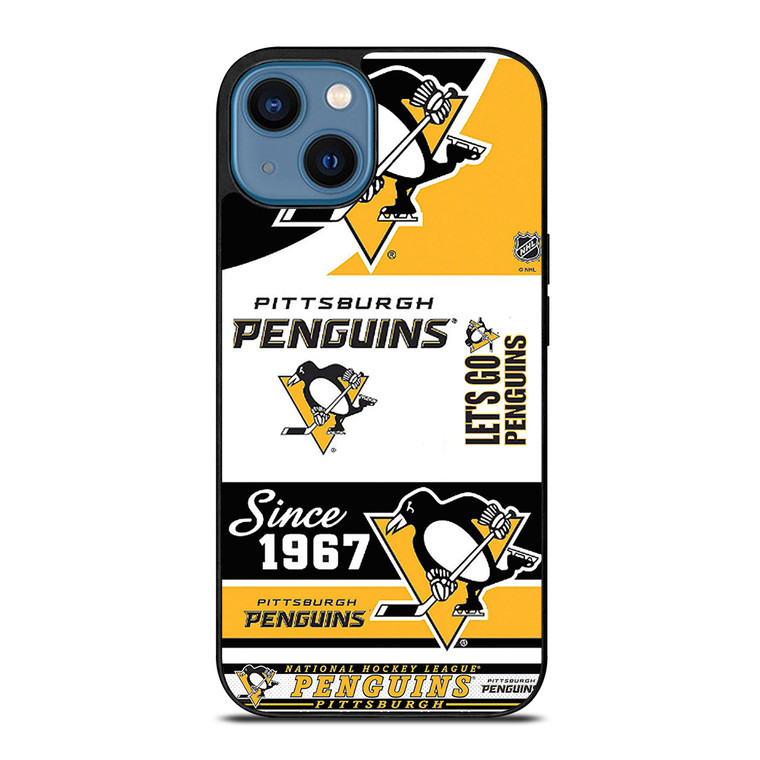 PITTSBURGH PENGUINS LOGO COLLAGE iPhone 14 Case Cover