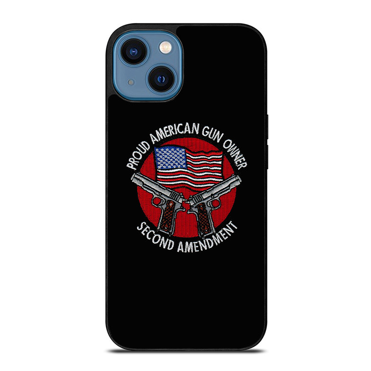 SECOND AMENDMENT AMERICAN GUN LOGO iPhone 14 Case Cover