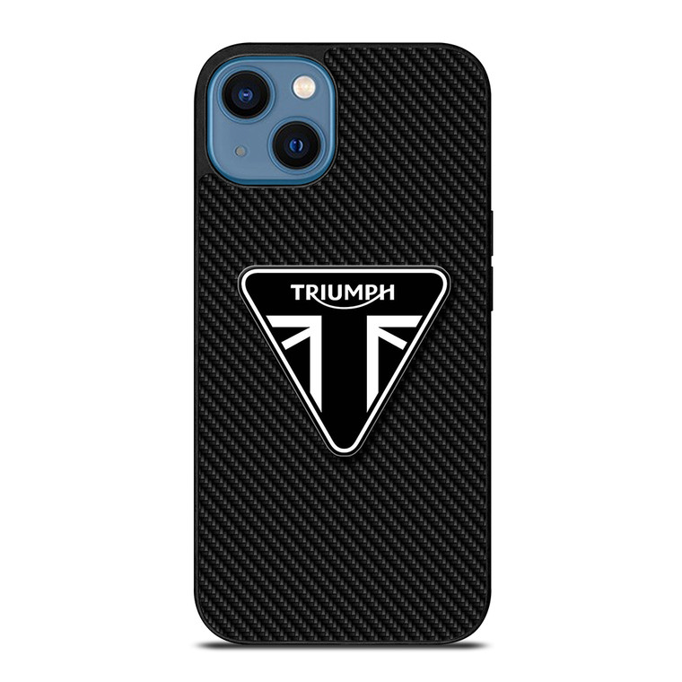 TRIUMPH MOTORCYCLE CARBON LOGO iPhone 14 Case Cover