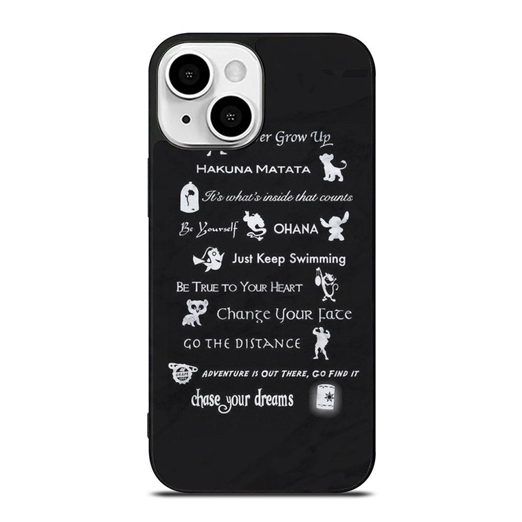 DISNEY LESSONS BLACK MARBLE iPhone 13 Mini Case Cover