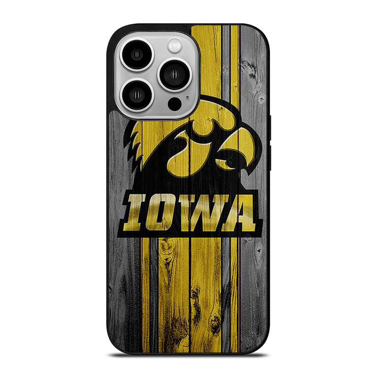 IOWA HAWKEYES WOODEN iPhone 14 Pro Case Cover