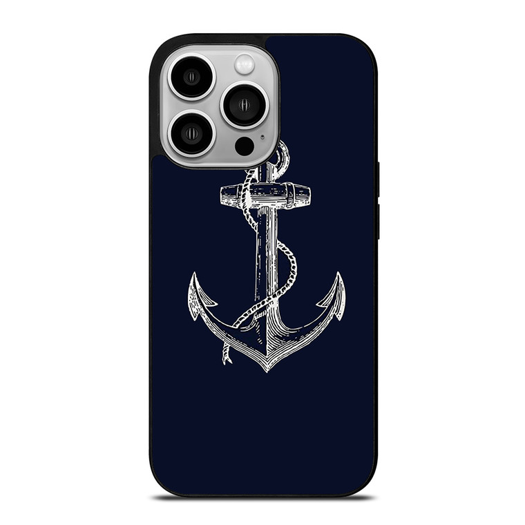 NAUTICAL ANCHOR NAVY BLUE iPhone 14 Pro Case Cover