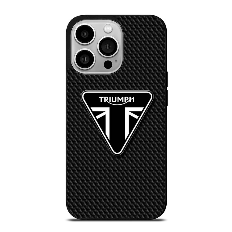 TRIUMPH MOTORCYCLE CARBON LOGO iPhone 14 Pro Case Cover