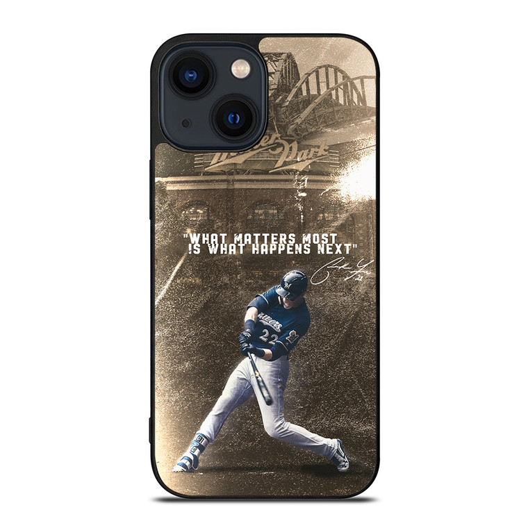 CHRISTIAN YELICH MILWAUKEE BREWERS QUOTE iPhone 14 Plus Case Cover CHRISTIAN YELICH MILWAUKEE BREWERS QUOTE iPhone 14 Plus Case Cover