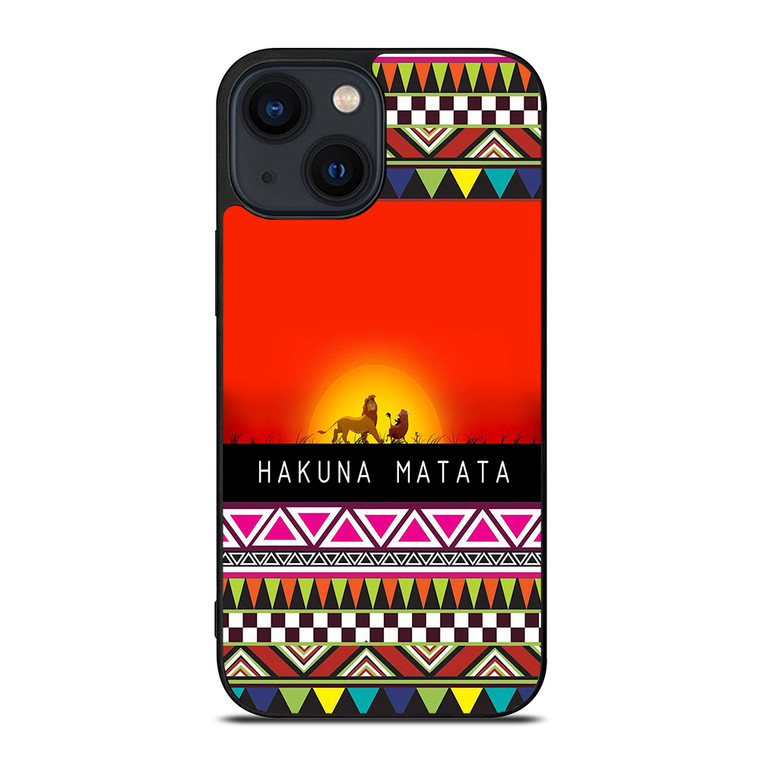 HAKUNA MATATA LION KING AZTEC 2 iPhone 14 Plus Case Cover