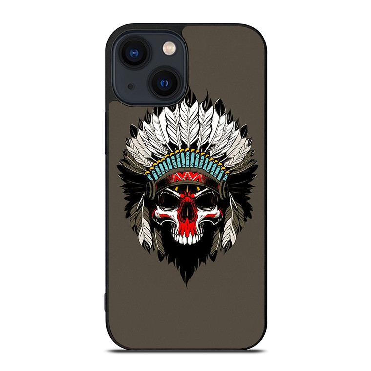 INDIAN FEATHER SKULL iPhone 14 Plus Case Cover