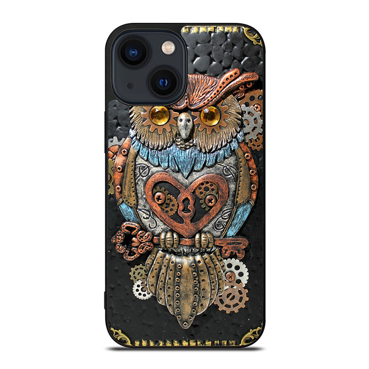 OWL STEAMPUNK BOOK iPhone 14 Plus Case Cover