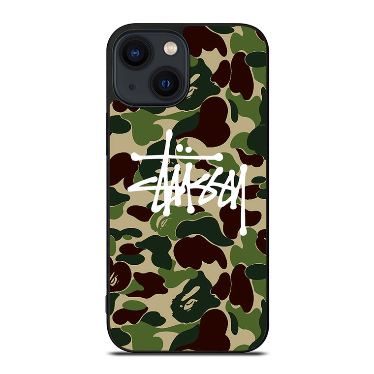 STUSSY BAPE CAMO iPhone 14 Plus Case Cover STUSSY BAPE CAMO iPhone 14 Plus Case Cover