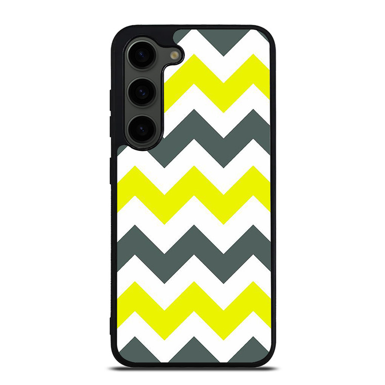 CHEVRON PATTERN YELLOW AND GREY Samsung Galaxy S23 Plus Case Cover