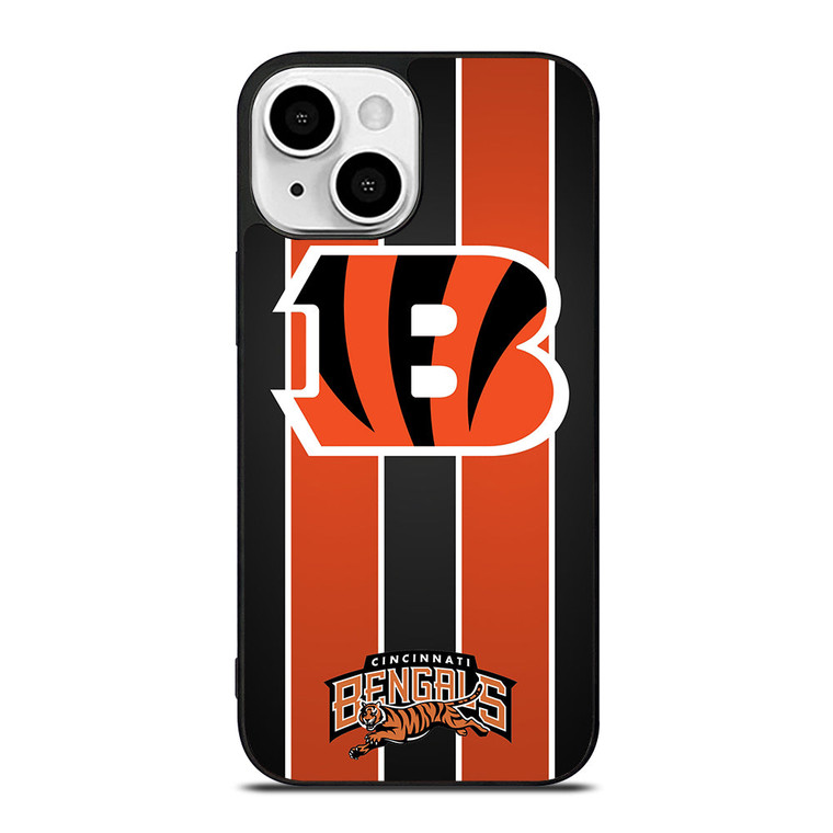 CINCINNATI BENGALS STRIPE iPhone 13 Mini Case Cover