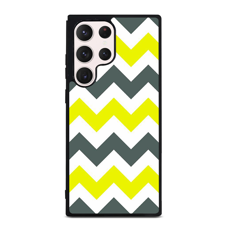 CHEVRON PATTERN YELLOW AND GREY Samsung Galaxy S23 Ultra Case Cover CHEVRON PATTERN YELLOW AND GREY Samsung Galaxy S23 Ultra Case Cover
