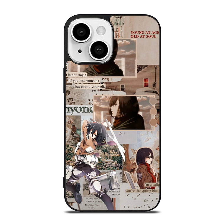 ATTACK ON TITAN MIKASA ACKERMAN COLLAGE iPhone 13 Mini Case Cover