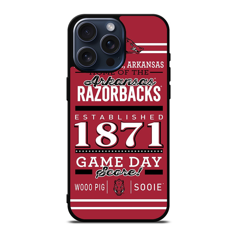 ARKANSAS RAZORBACKS 1871 iPhone 15 Pro Max Case Cover