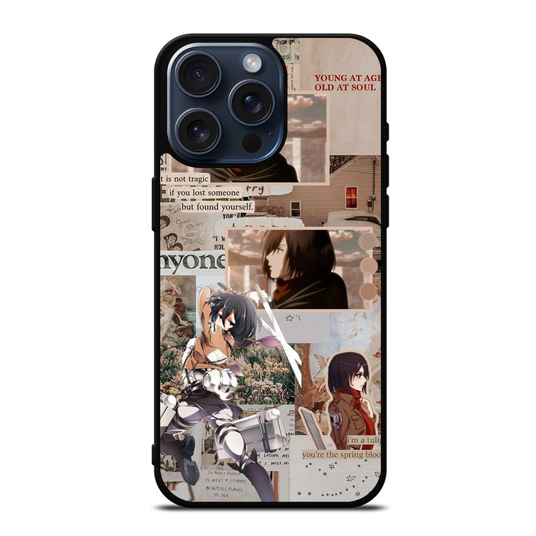 ATTACK ON TITAN MIKASA ACKERMAN COLLAGE iPhone 15 Pro Max Case Cover ATTACK ON TITAN MIKASA ACKERMAN COLLAGE iPhone 15 Pro Max Case Cover