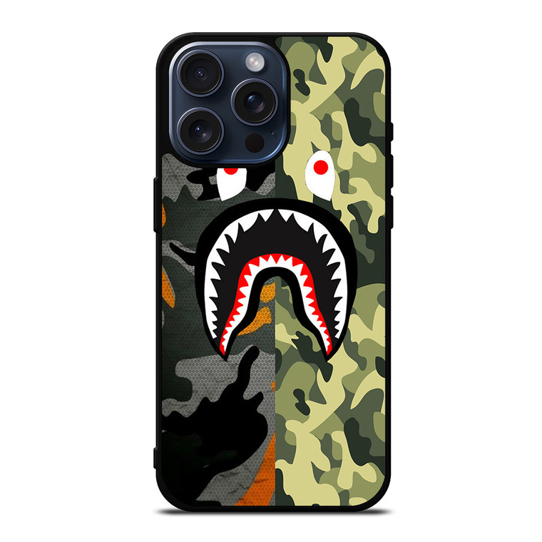 BAPE CAMO SHARK iPhone 15 Pro Max Case Cover