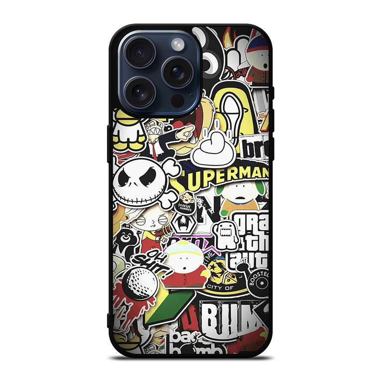 BAPE STICKER BOMB iPhone 15 Pro Max Case Cover