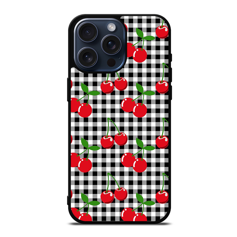 CHECKED CHERRY iPhone 15 Pro Max Case Cover