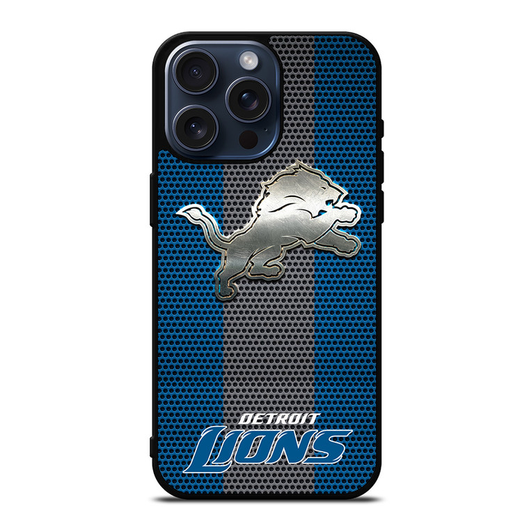 DETROIT LIONS SILVER CRUSH iPhone 15 Pro Max Case Cover