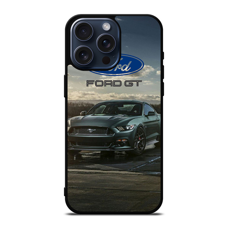 FORD MUSTANG GT BLACK CAR iPhone 15 Pro Max Case Cover