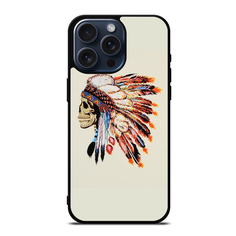 INDIAN FEATHER SKULL 2 iPhone 15 Pro Max Case Cover