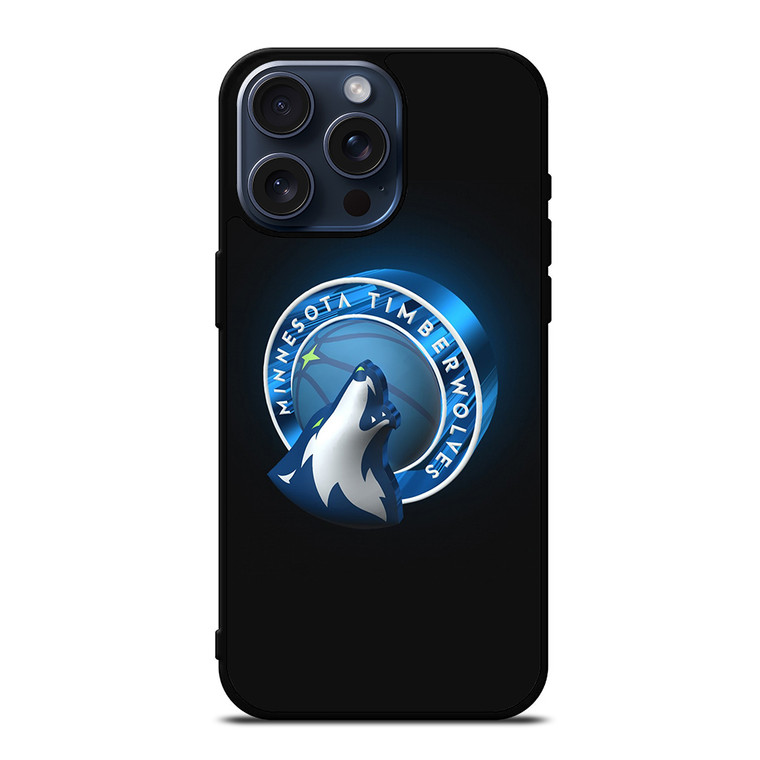MINNESOTA TIMBERWOLVES 3D LOGO iPhone 15 Pro Max Case Cover