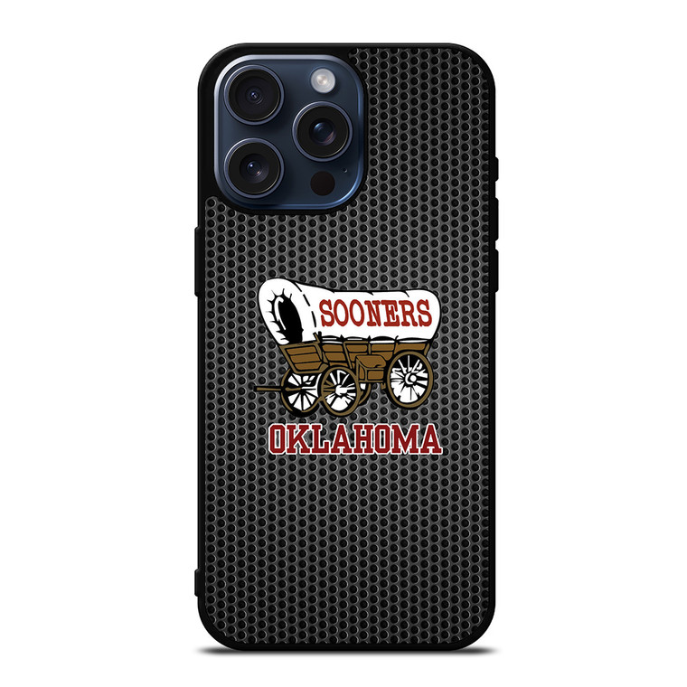OKLAHOMA SOONERS METAL LOGO iPhone 15 Pro Max Case Cover